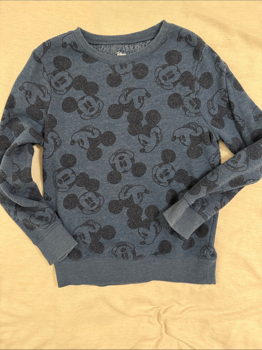 Disney Black and Gray Mickey Mouse Pattern Pullover